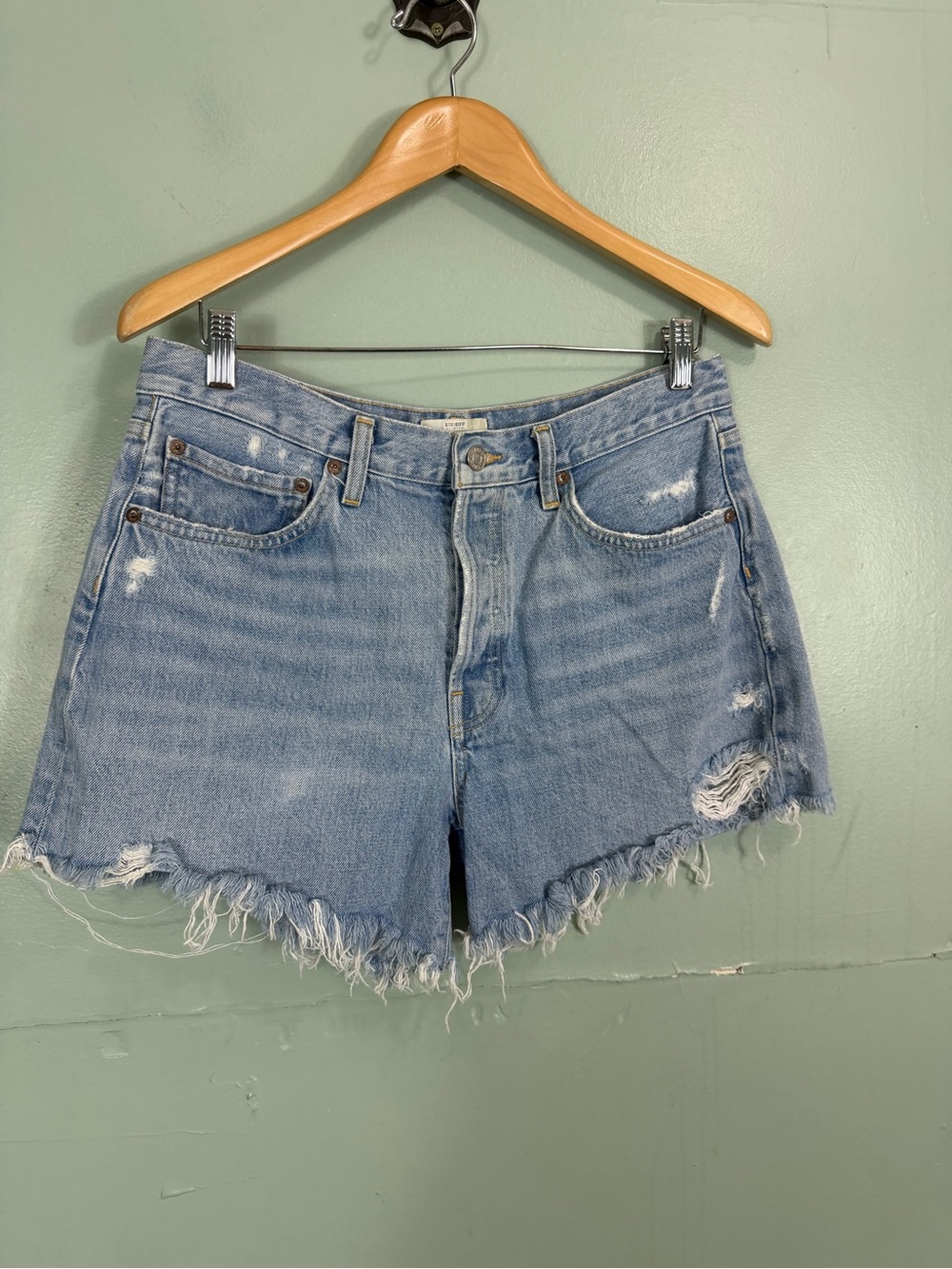 Agolde Parker Long Denim Shorts Size 29